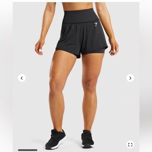 Gymshark Vital Seamless 2.0 2-in-1 Shorts - Black Marl - Size Large